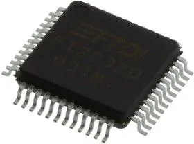 FT2232D-REEL, Интерфейсные мосты, USB в UART, FIFO, 3 В, 5.25 В, LQFP, 48 вывод(-ов), -40 C