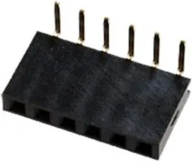 PBS-6R (DS-1024 - 1x6 - R), Гнездо на плату 2.54мм 1х6 угловое