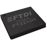 FT2232H-56Q-TRAY, Интерфейсные мосты, USB в UART, FIFO, 1.62 В, 1.98 В, VQFN, 56 вывод(-ов), -40 °C
