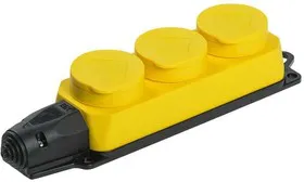 Розетка 3-м ОМЕГА РБ33-1-0м IP44 каучук жел. ИЭК PKR61-016-2-K05