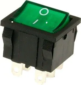 MIRS-202A-4C3 (зеленый), Переключатель 6pin ON-ON (10A 125VAC, 6A 250V, 15A 12VDC)