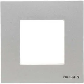 Рамка 1-м 2мод. Zenit серебристый ABB 2CLA227100N1301