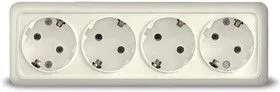 Розетка 4-м ОП Олимп с заземл. беж. UNIVersal 1169