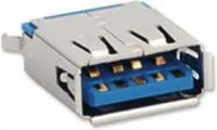 48408-0003, Разъем USB, USB Типа A, USB 3.0, Гнездо, 9 вывод(-ов), Монтаж в Сквозное Отверстие, Вертикальный
