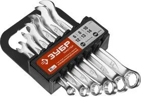 27088-H6, Набор комбинированных гаечных ключей 6 шт, 6 - 14 мм, ЗУБР