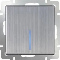 WL02-SW-1G-LED / Выключатель одноклавишный с подсветкой (глянцевый никель)