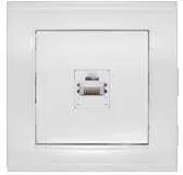 Розетка компьютерная 1-м СП Бриллиант бел. UNIVersal 7947601