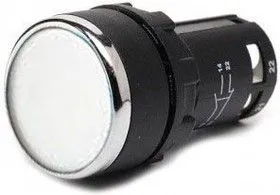 MB101DB, Кнопка без фиксации белая 2xOFF-(ON) (0.3A/240VAC)