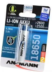 ANSMANN 1307-0000 18650 2600мАч с защитой BL1, Аккумулятор