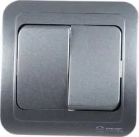 23403 ВЫКЛЮЧАТЕЛЬ СКРЫТ.УСТ.2 КЛ. (СЕРЕБ.)