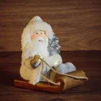 505-001, Керамическая фигурка Дед Мороз на санях 13*9,5*14 см