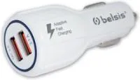 BS1310, Автомобильное зарядное устройство, быстрая зарядка- Quick Charge QC 3.0, 2 USB, 5,1 A, белый