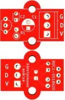 Печатная плата RDC1-DS18b20, Печатная плата с разводкой, FR4 25,4х19,558 мм (1.5мм, 18мкм)