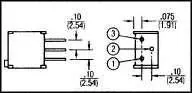 3299Y-1-203LF, TRIMMER POTENTIOMETER, 20KOHM 25TURN THROUGH HOLE