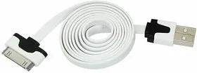 18-1984, USB кабель для iPhone 4 slim шнур плоский 1 м белый
