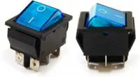 IRS-202-1A3 синий, Переключатель с подсветкой ON-ON (15A 250VAC) DPDT 6P