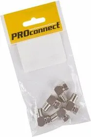 05-4203-4-9, Переходник антенный, (штекер F - гнездо F), угловой, (5шт.) (пакет)