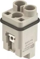 09120023051, Разъем для тяжелых условий, Han Q Series, Insert, 2+PE Contacts, 3A, Штекер