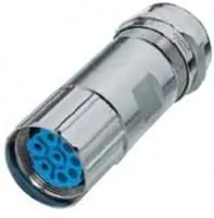 SAI-M23-GS-L-7/12, Круглый кожух, силовой, на кабель, Серия SAI M23, Цельнокорпусный Прямой Штекер