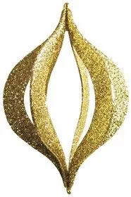 502-321, Елочная фигура Сосулька складная 3D, 51 см, цвет золотой