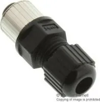 1838274-3, Разъем Кабеля, M12, Female, 5 Positions, Гнездо для Пайки, Прямой Монтаж на Кабель