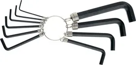 112665, Набор ключей имбусовых HEX, 1,5-10 мм, CrV, 10 шт., оксидированные, на кольце