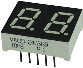 VAOD-C403G9-BW/45, 7SEGMENT LED, 10.16MM, YELLOW GREEN