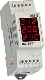 Вм-3 (зеленый), Вольтметр действующего значения переменного тока, DIN трехфазный