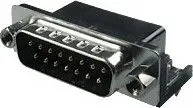 DRB-15MB (DS1037-01-15M), Вилка 15 pin на плату 9.4мм