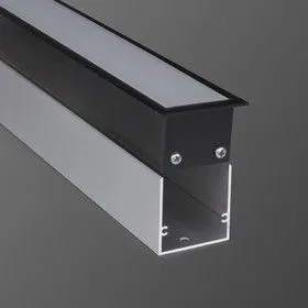 100-300-53 / Линейный светодиодный встраиваемый светильник 53см 10W 6500К черный матовый