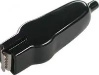 AG-125S-C, Зажим Крокодил с изолятором (черн.), 25А, 65мм