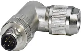 1553653, Разъем Кабеля, M12, Male, 8 Positions, IDC / IDT Штыревой, Угловой Монтаж на Кабель