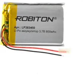 LP383450, Аккумулятор литий-полимерный (Li-Pol) 800мАч 3.7В, с защитой