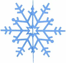 502-343, Елочная фигура Снежинка резная 3D, 31 см, цвет синий