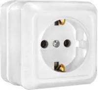 Розетка 1-м ОП Олимп 16А с заземл. бел. UNIVersal О0028