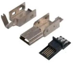 MiniUSB-A (без корпуса), Вилка на кабель, 5 pin (4 контакта)