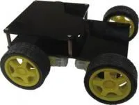 Шасси 4-х моторное II с дополнительной плитой, Конструктор мобильной платформы для роботехники (черный)