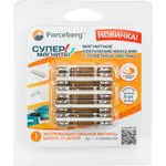 Магнитное крепление Forceberg 45х13 мм с ответной частью и клеевым слоем, металл, 9 шт