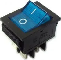 IRS-201-2B3 (синий), Переключатель с подсветкой ON-OFF (15A 250VAC) DPST 4P