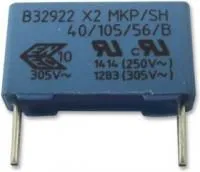 B32922C3154M000, Конденсатор Безопасности, 0.15 мкФ, X2, Серия B32922C, 305 В, Metallized PP