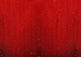 235-152-6, Гирлянда Светодиодный Дождь 2х3м, постоянное свечение, прозрачный провод, 230 В, диоды КРАСНЫЕ, 44
