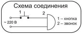 Звонок проводной Дуэт соловей 220В 80-90дБА бел. Тритон ДТ-05