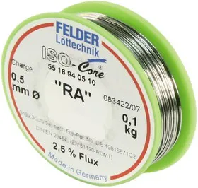 Sn95.5Ag3.8Cu0.7 Тр ISO-Core RA (1.0мм), Припой олово-серебро-медь с флюсом ROM1, катушка 100гр