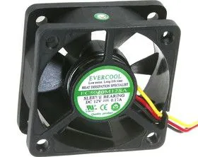 EC5020M12SA, Вентилятор 12 в, 50х50х20мм , подш. скольжения, 4500 об/мин 3pin