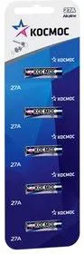 Элемент питания алкалиновый для пультов сигнализаций 27А (блист.5шт) Космос KOC27A5BL
