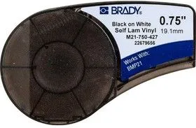 M21-750-427 самоламинирующиеся кабельные маркеры, 19.05 мм/4.3 м (d4 мм), винил, черный на белом