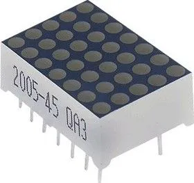 TC07-11EWA 18мм светодиодная матрица 5х7 красная ОК, 8мКд