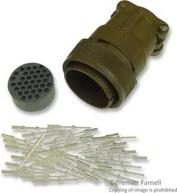 CA3106E24-19PF80, Круглый разъем, CA Series, Прямой Штекер, 12 контакт(-ов), Обжимной Контакт, С Резьбой, 24-19