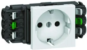 Механизм розетки 1-м СП Mosaic New 2мод. для кабель-канала DLP защ. шторки с заземл. бел. Leg 077401