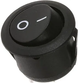 MRS-101-9C3-B, Переключатель черный ON-OFF (6A 250VAC) SPST 2P, черная клавиша